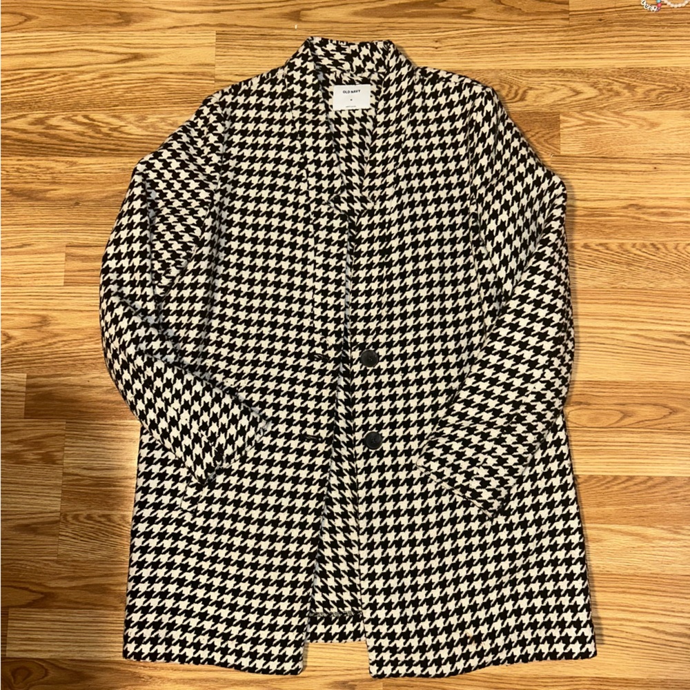 Old Navy Black and White pea coat